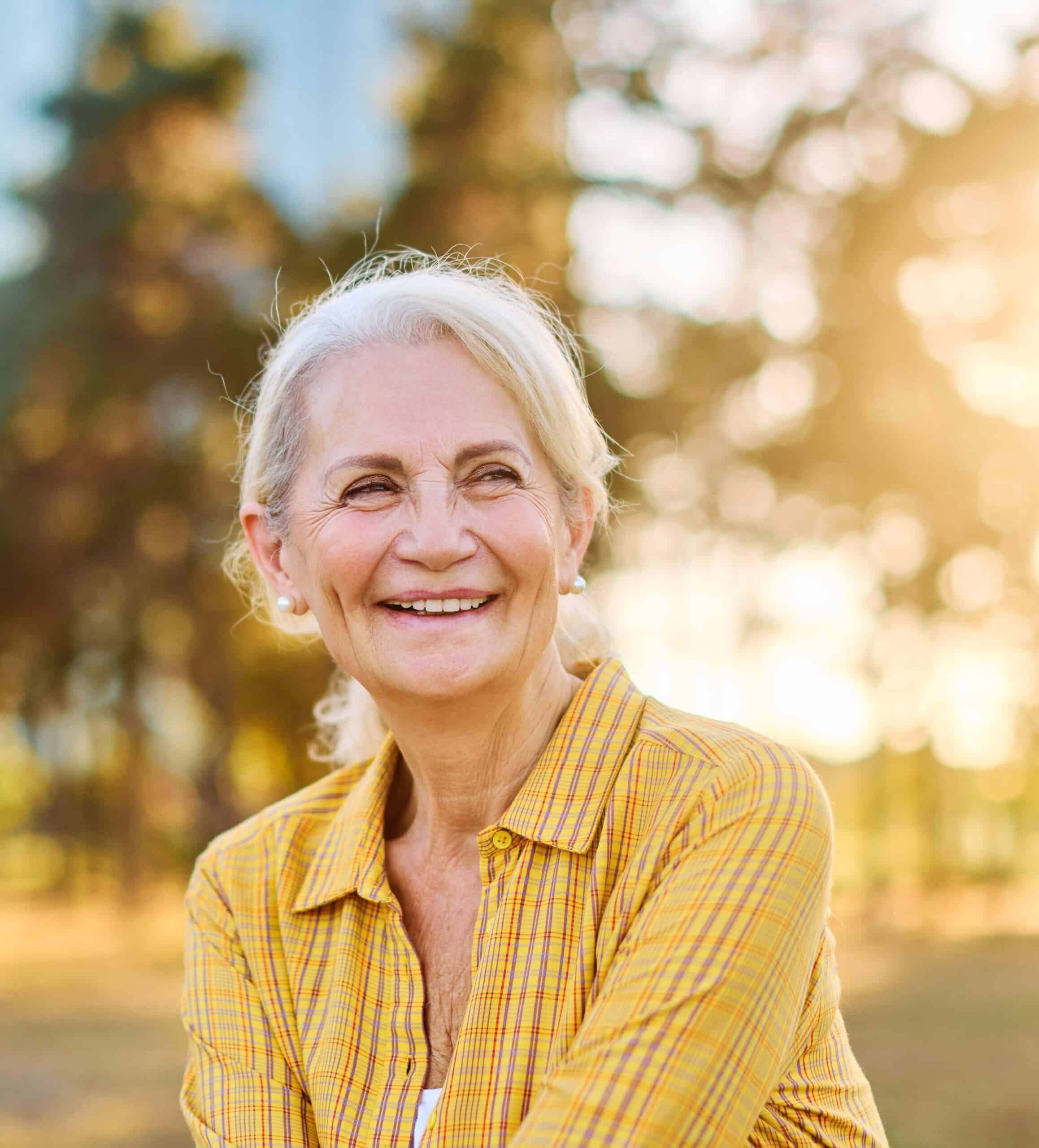 Portrait,Of,An,Elderly,Woman,Outdoors.,Happy,Senior,Woman,Sitting