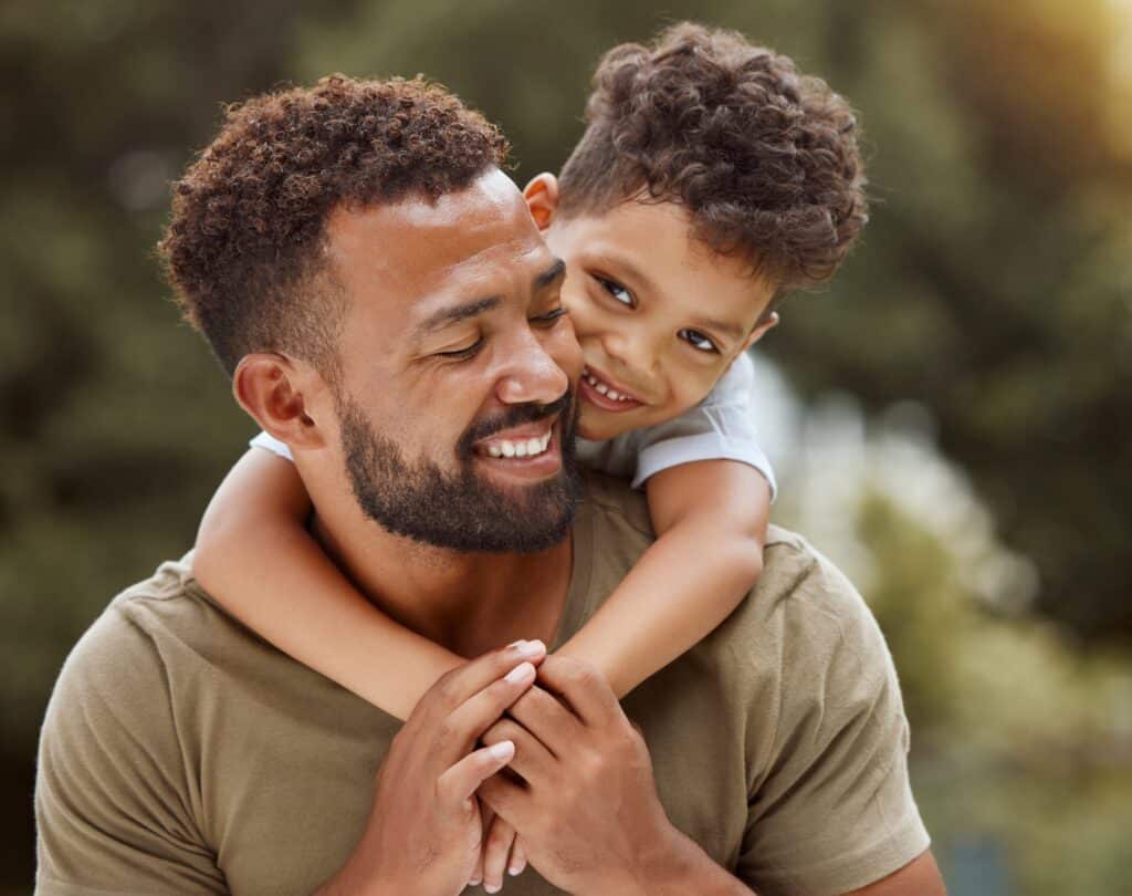 Family,,Love,And,Father,With,Son,At,A,Park,,Relax